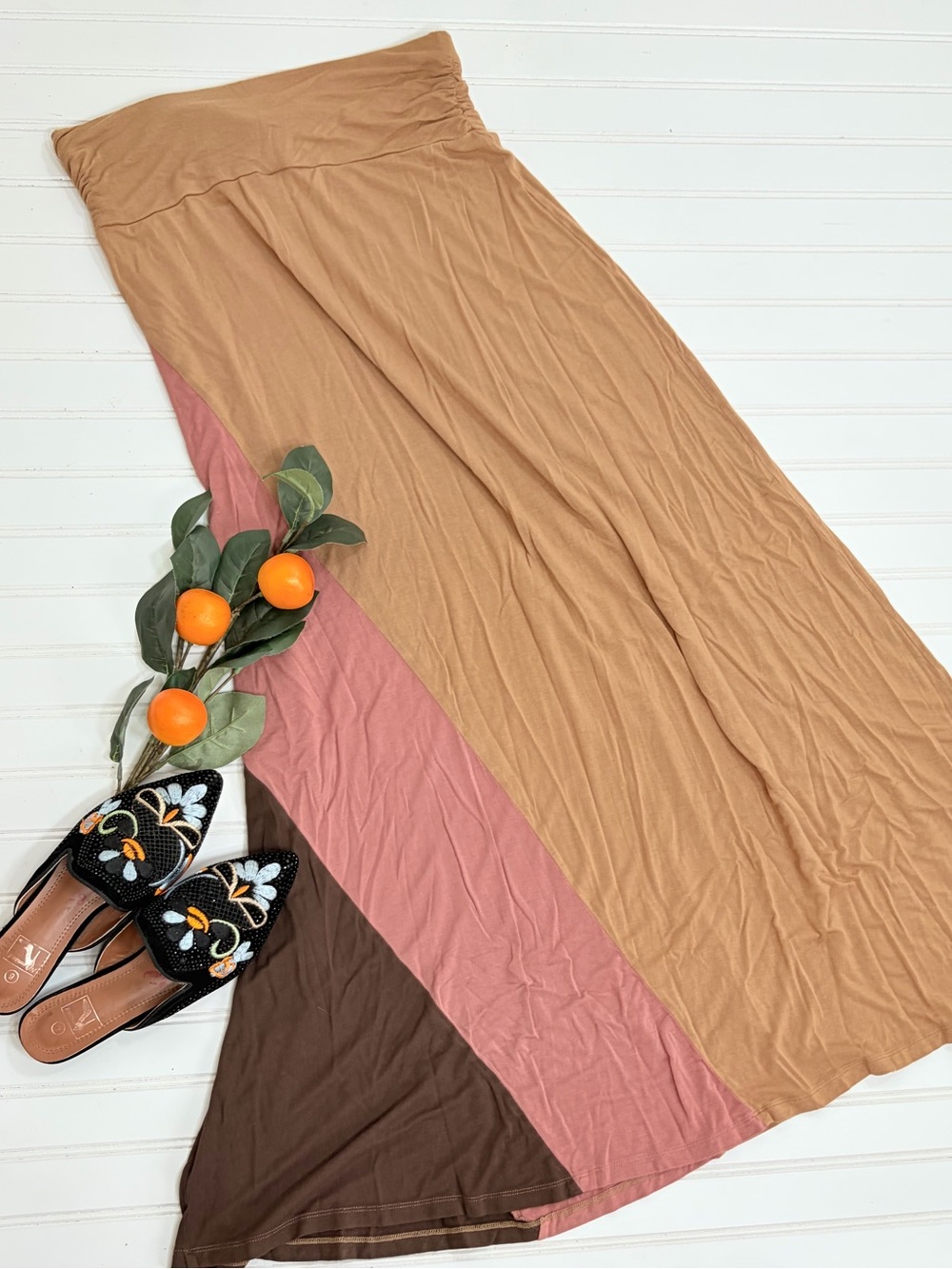Bobeau Colorblock Maxi Skirt